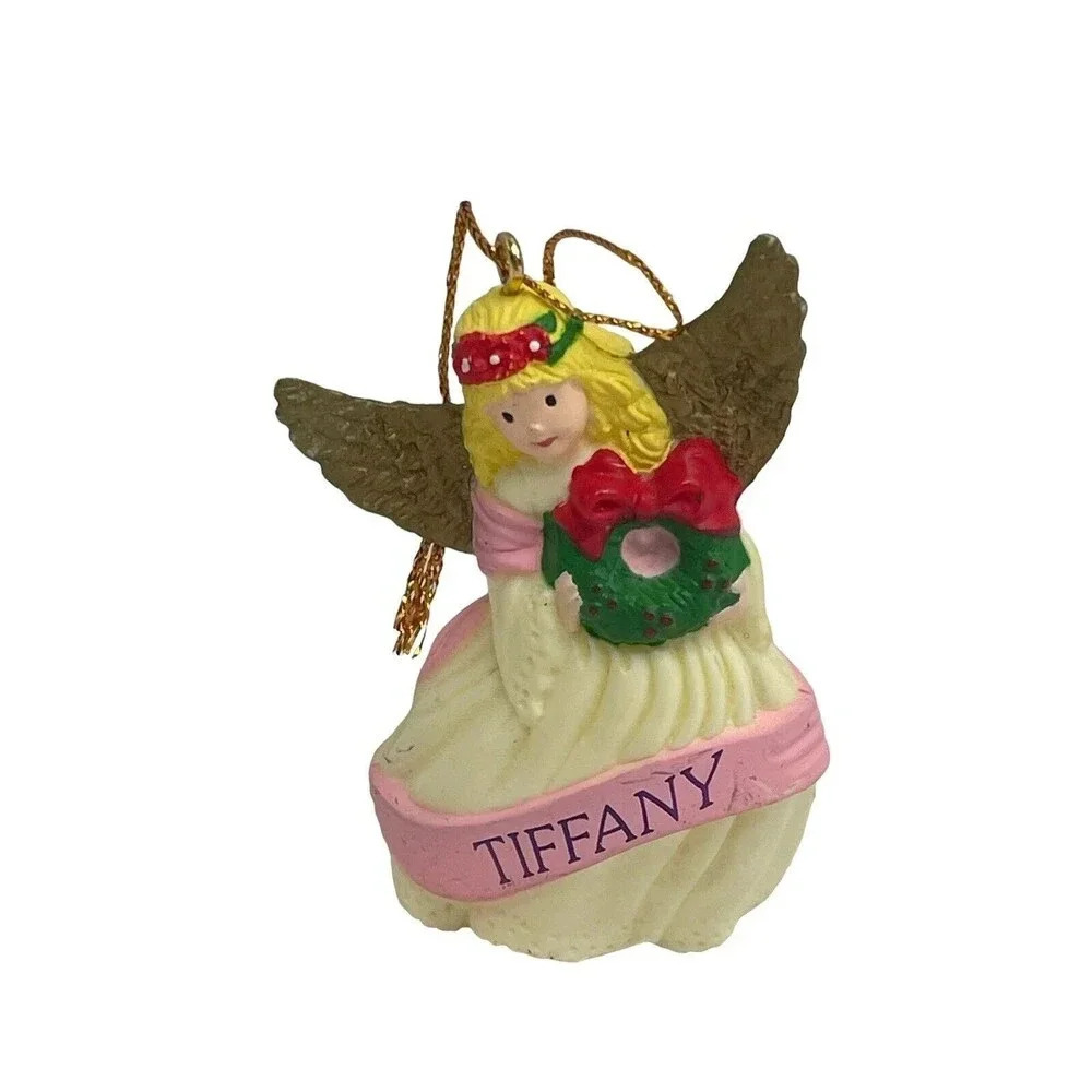 Vintage Christmas Blonde Angel  Ornament Tiffany Plastic 3”